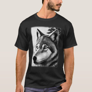 T-shirt Poster de animal de la forêt de loup motif prédate