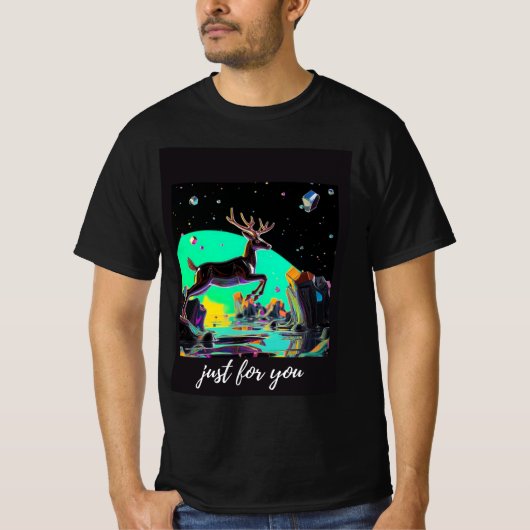 t-shirt poster de animal futuriste pour cerfs de n (Devant)