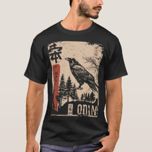 T-shirt Poster de Dieu Odin Norse - Style japonais Ukiyo-e