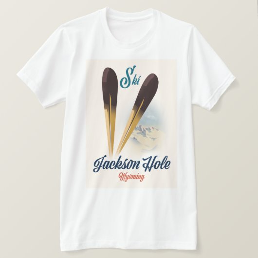 T-shirt Poster de Jackson Hole Wyoming Ski (Design devant)