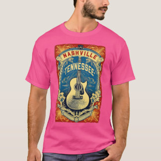 T-shirt Poster de la guitare de Nashville