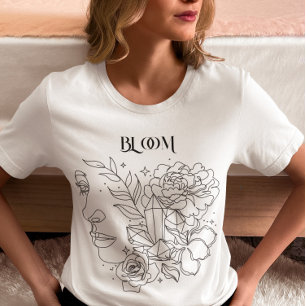 T-shirt Poster de la ligne féminine Abstraite, tons de ter