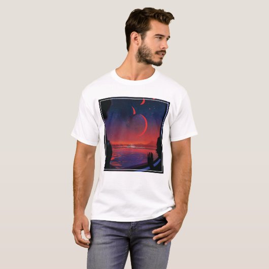 T-shirt Poster de l'espace rétro - Les spectateurs observe (Devant entier)