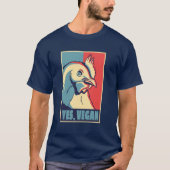 T-shirt Poster de poulet animal Vegan (Devant)