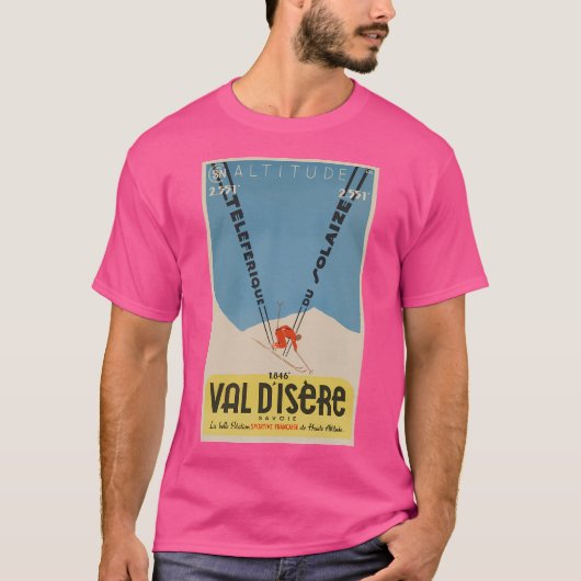 T-shirt Poster de ski classique Val D'Isere (Devant)