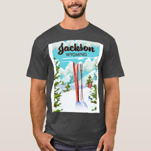 T-shirt poster de ski Jackson Wyoming