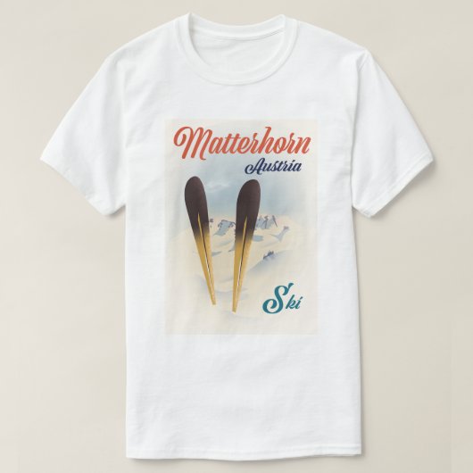 T-shirt Poster de ski Matterhorn Autriche. (Design devant)