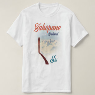 T-shirt poster de ski Zakopane Pologne