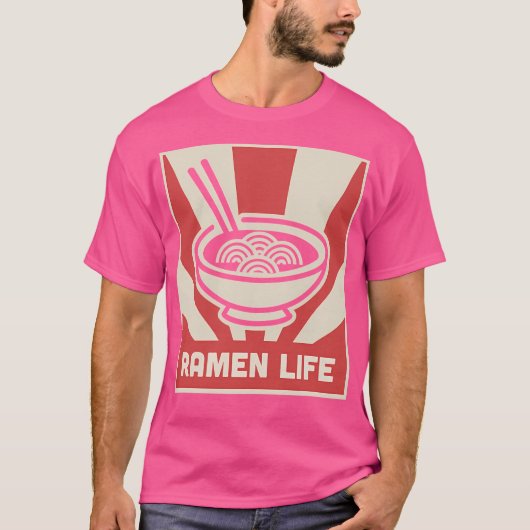 T-shirt Poster de style japonais rétro Ramen Life (Devant)