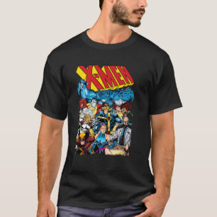 T-shirt Poster de tir de groupe coloré style Marvel X-Men 