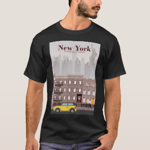 T-shirt Poster de voyage à New York dans un quartier rétro