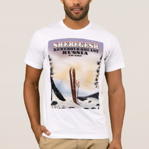 T-shirt Poster de voyage de ski Sheregesh Russia.