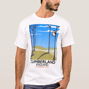 T-shirt Poster de voyage de style vintage Cumberland, Angl