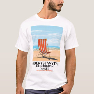 T-shirt Poster de voyage en bord de mer d'Aberystwyth