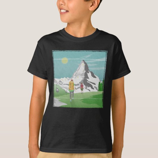 T-shirt poster de voyage matterhorn Suisse (Devant)