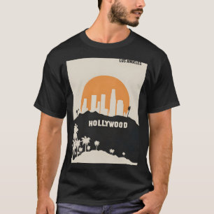 T-shirt Poster de voyage minimal Los Angeles Hollywood