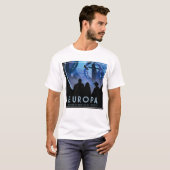 T-shirt Poster de voyage Retro Space - Jupiter's Moon Euro (Devant entier)