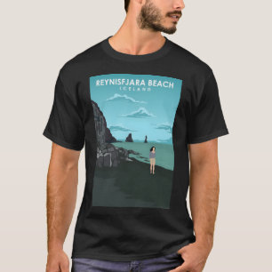T-shirt Poster de voyage Reynisfjara Black Sand Beach