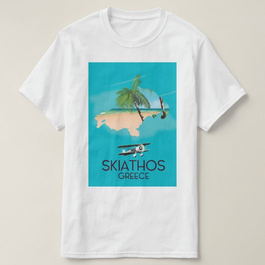 T-shirt poster de voyage Skiathos Grèce (Design devant)