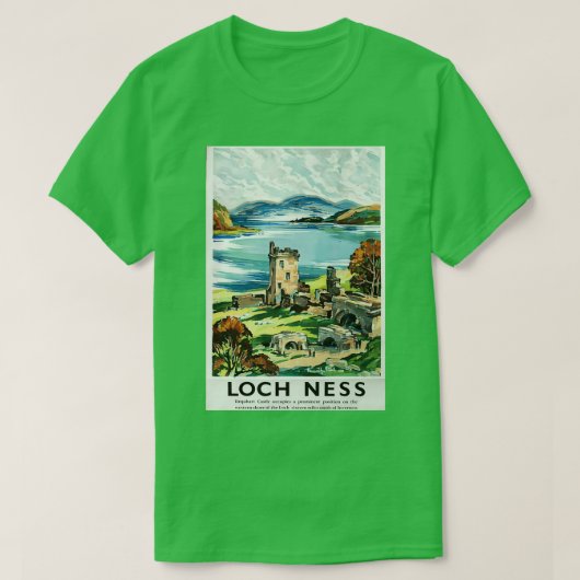 T-shirt Poster de voyage vintage Loch Ness (Design devant)