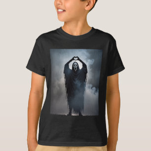 T-shirt Poster d'horreur Visage Coeur fantôme Hallowe