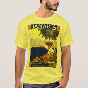 T-shirt Poster d'illustrations de voyage vintage Jamaïque