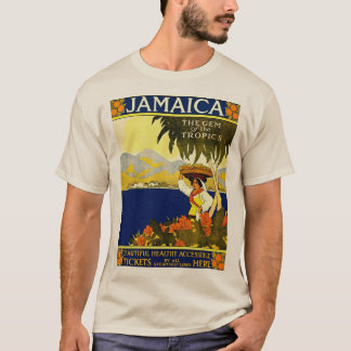 T-shirt Poster d'illustrations de voyage vintage Jamaïque
