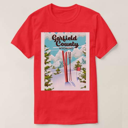 T-shirt Poster du comté de Wyoming Ski (Design devant)