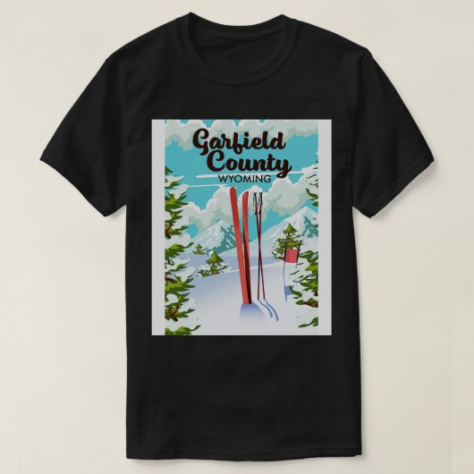T-shirt Poster du comté de Wyoming Ski (Design devant)