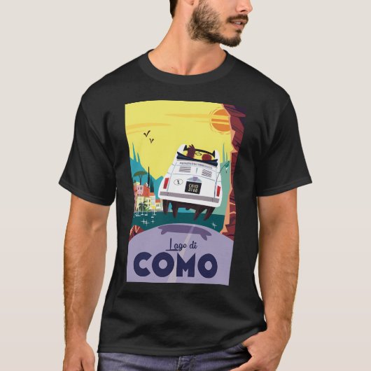 T-shirt Poster du lac de Côme (Devant)
