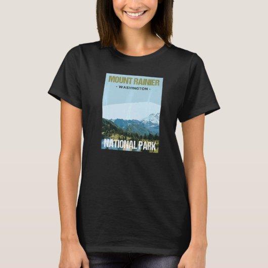 T-shirt Poster du Mont Rainier National Park Washington (Devant)