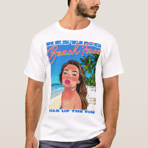 T-shirt Poster du visage de la plage Repos fille