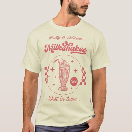T-shirt Poster Milkshake Style rétro (Devant)