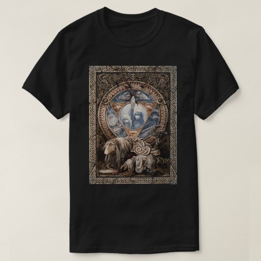 T-shirt Poster Ornate en cristal foncé (Design devant)