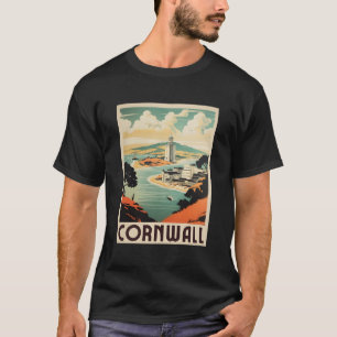 T-shirt Poster Retro Cornwall Royaume-Uni Cornwall