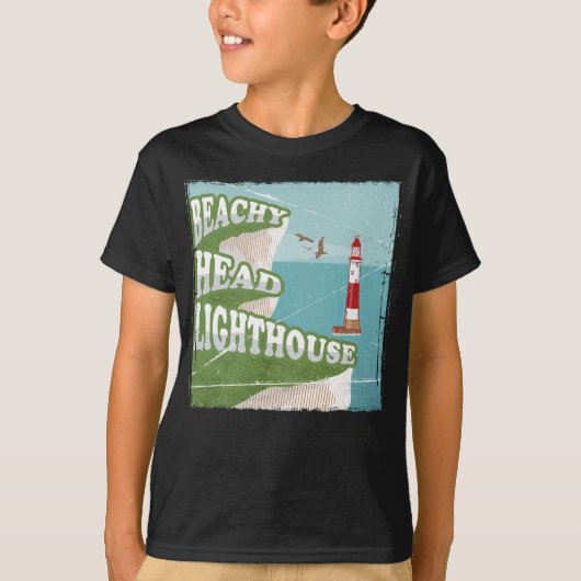 T-shirt Poster rétro du phare à tête de plage (Devant)