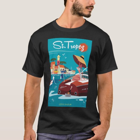 T-shirt Poster Saint Tropez (Devant)