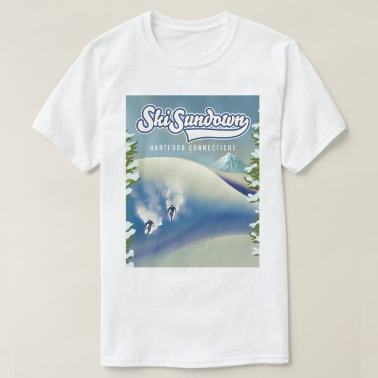 T-shirt Poster ski Sundown Hartford Connecticut (Design devant)