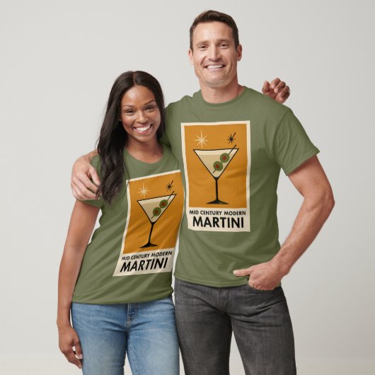 T-shirt Poster Style Mid Century Modern Martini (Unisexe)