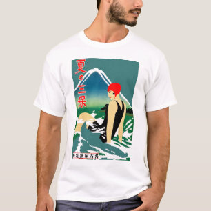 T-shirt Poster touristique japonais 1930 Art Déco Girl