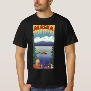 T-shirt Poster Vintage voyage, Paysage Pittoresque de l'Al