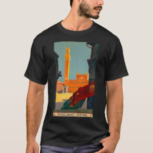 T-shirt Poster Vintage voyage Toscane Sienne