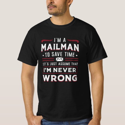 T-shirt Postman Mailman Jour Poste Courrier Offre d'emploi (Devant)