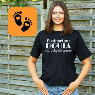 T-shirt Postpartum Doula, alias Baby Whisperer Retro