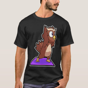 T-shirt Postures de yoga Owl Owl Sport Gymnastique Ohmmm B