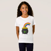 T-Shirt Pot de dessin en or arc-en-ciel (Devant entier)