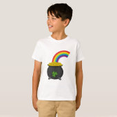 T-shirt Pot de dessin en or arc-en-ciel (Devant entier)