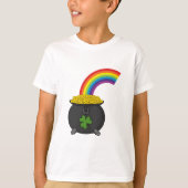 T-shirt Pot de dessin en or arc-en-ciel (Devant)