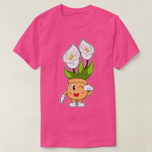 T-shirt Pot de plante Fleur de calla lily (Design devant)