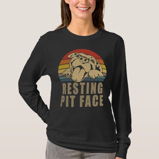 T-shirt Pot De Repos Visage Pitbull Aimants Pour Hommes Et (Devant)